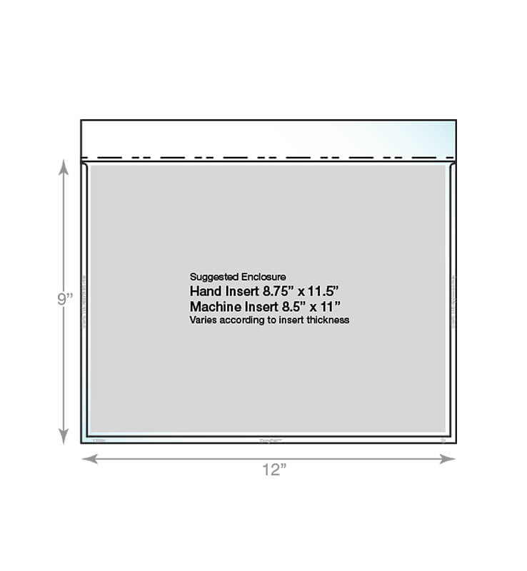 9 x 12 catalog envelope showing dimensions