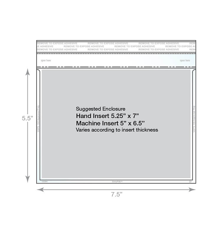 booklet envelope showing dimensions